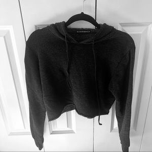 Brandy Melville cropped dark gray sweatshirt
